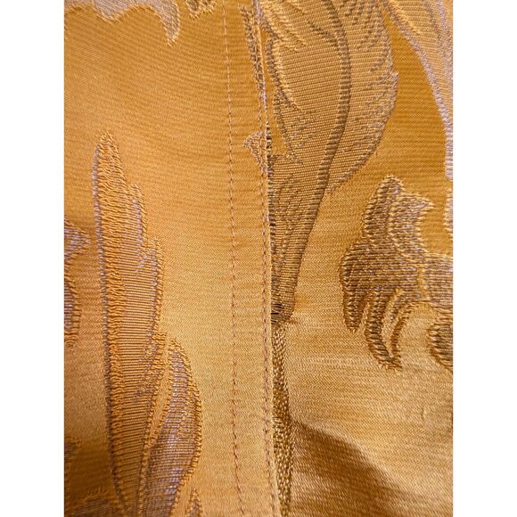 Chico’s 100% Silk Gold Floral Jacket Size 2/4 S FLAWED Repair DIY - Picture 4 of 9